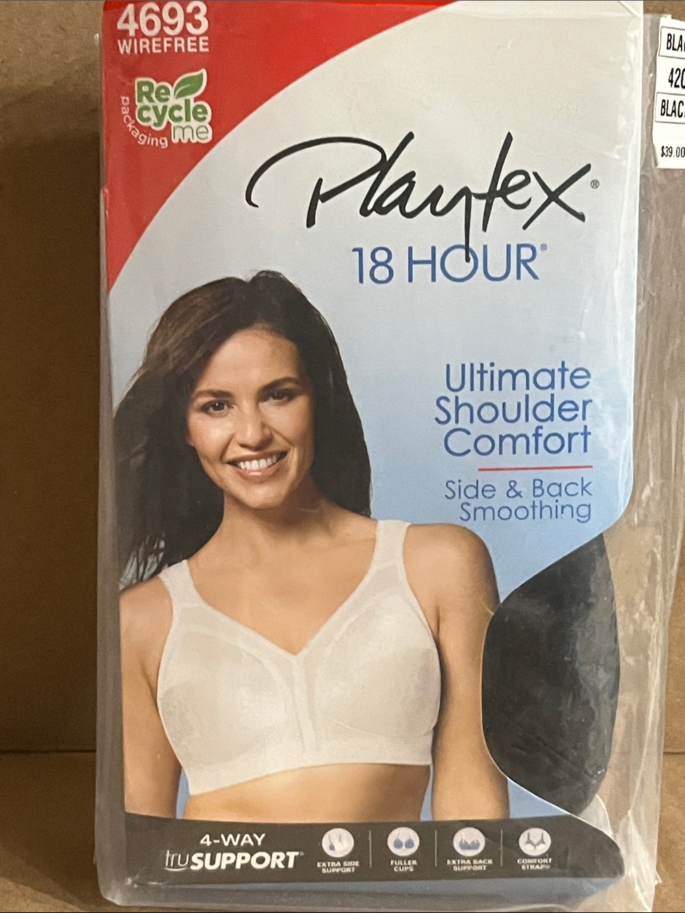 Playtex 18 Hour Wirefree Bra in black